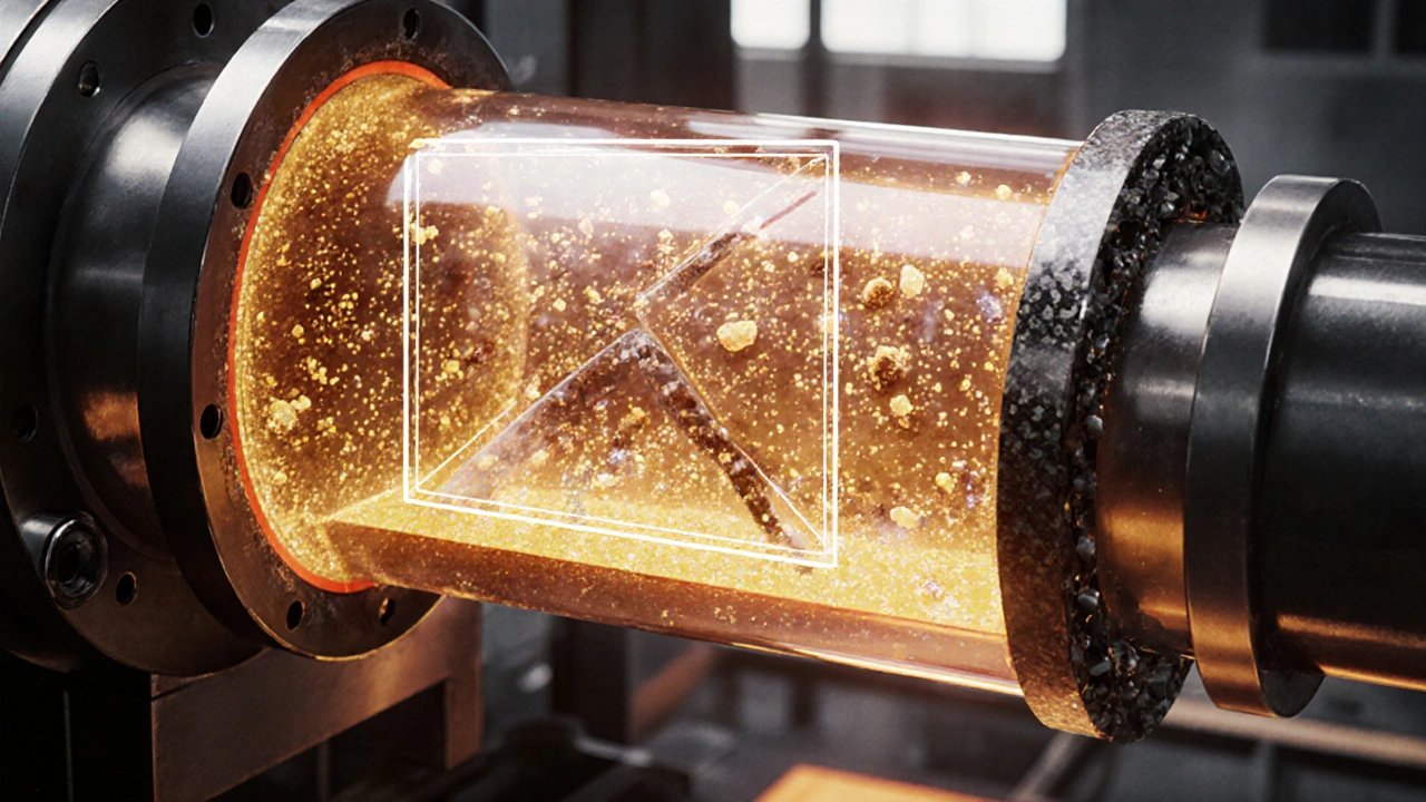 Twin‑screw extruder processing polymer melt with dispersed aluminium hydroxide nanofillers.