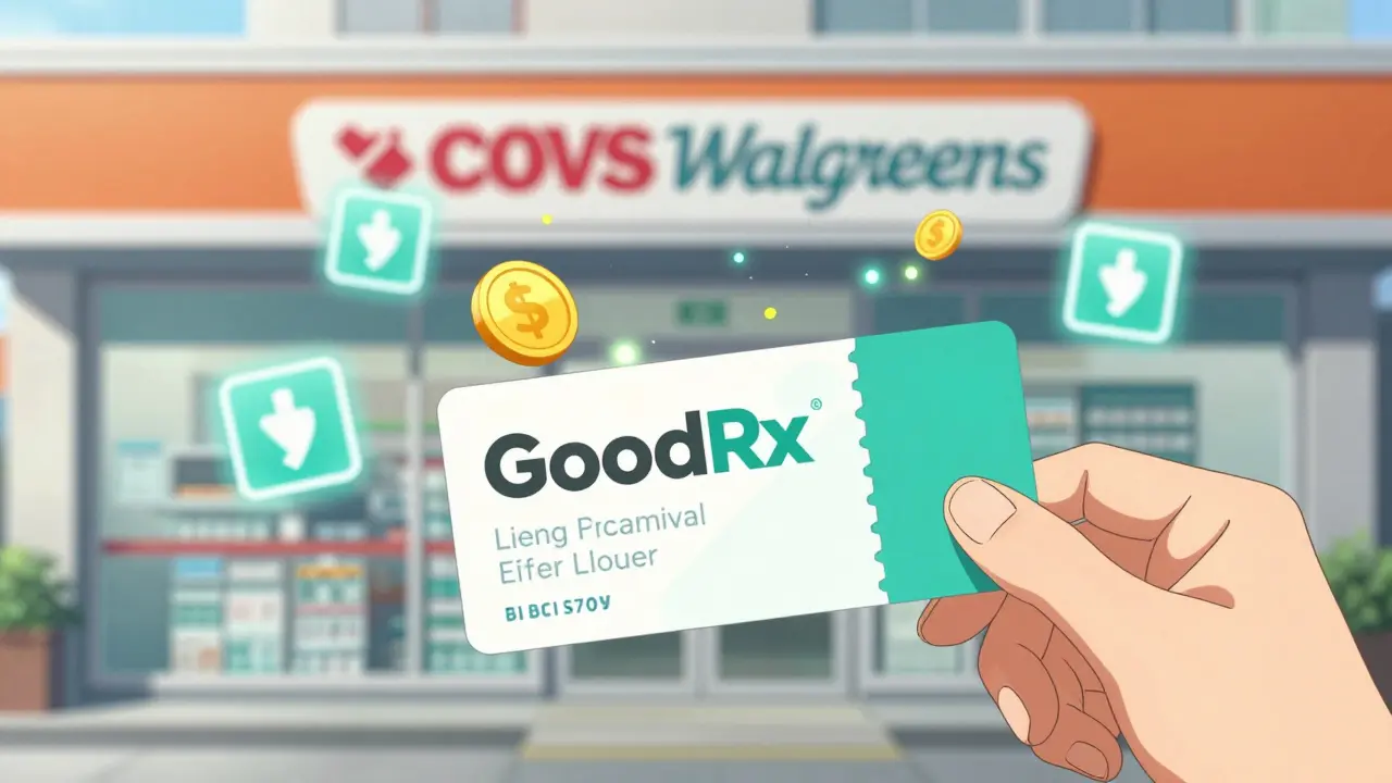 Anime illustration showing digital coupons transforming into savings for medication