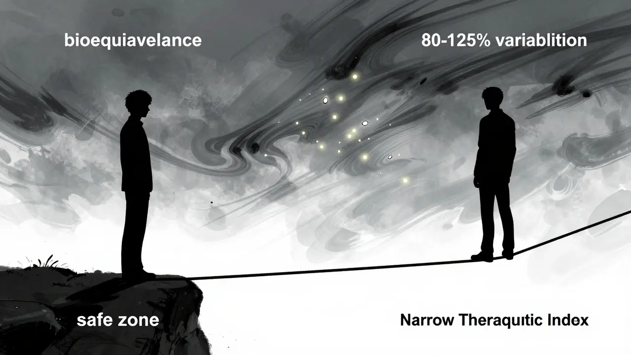 Abstract anime illustration of narrow therapeutic index drug risks
