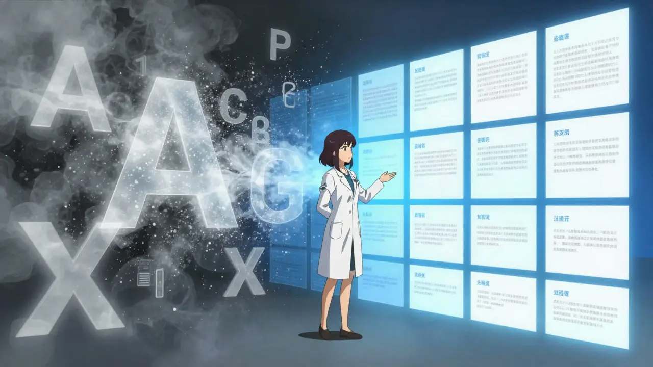 Doctor explaining new drug labeling system replacing letter grades